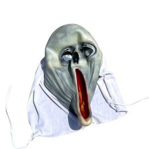 Vintage SCREAM Ghost Face With White Hood Mask Holographic Eyes Paper Magic